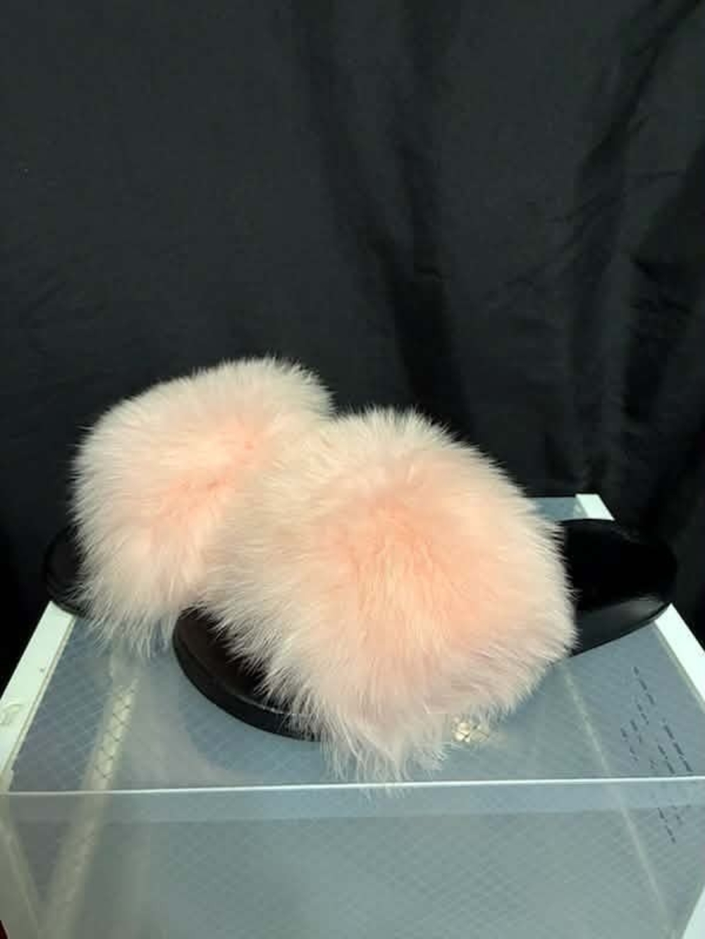 Plush Pink Faux Fur Slide Sandals - Women's Comfortable Fashion Slides